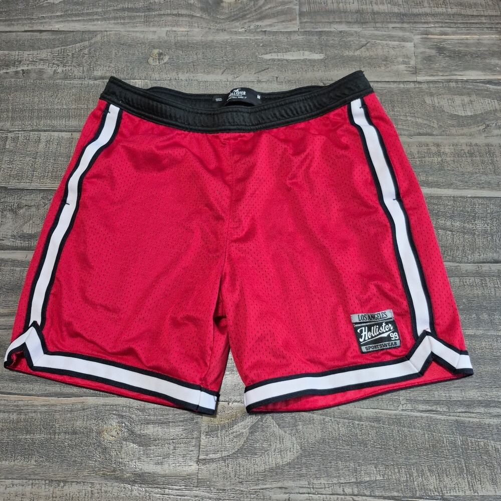 Hollister Basketball Short Mens Medium Red Sportswear Inseam 7 Measures 5 1/2